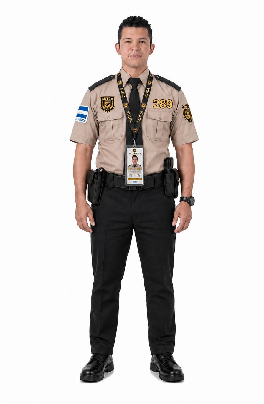 Agente de seguridad GUTCA con uniforme institucional