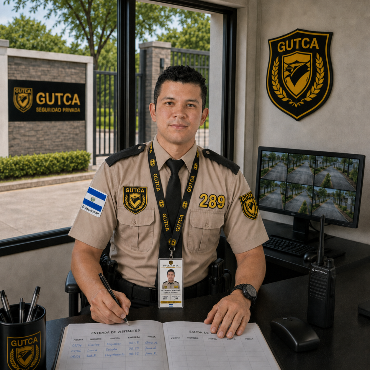 Agente GUTCA registrando entrada y salida de personal